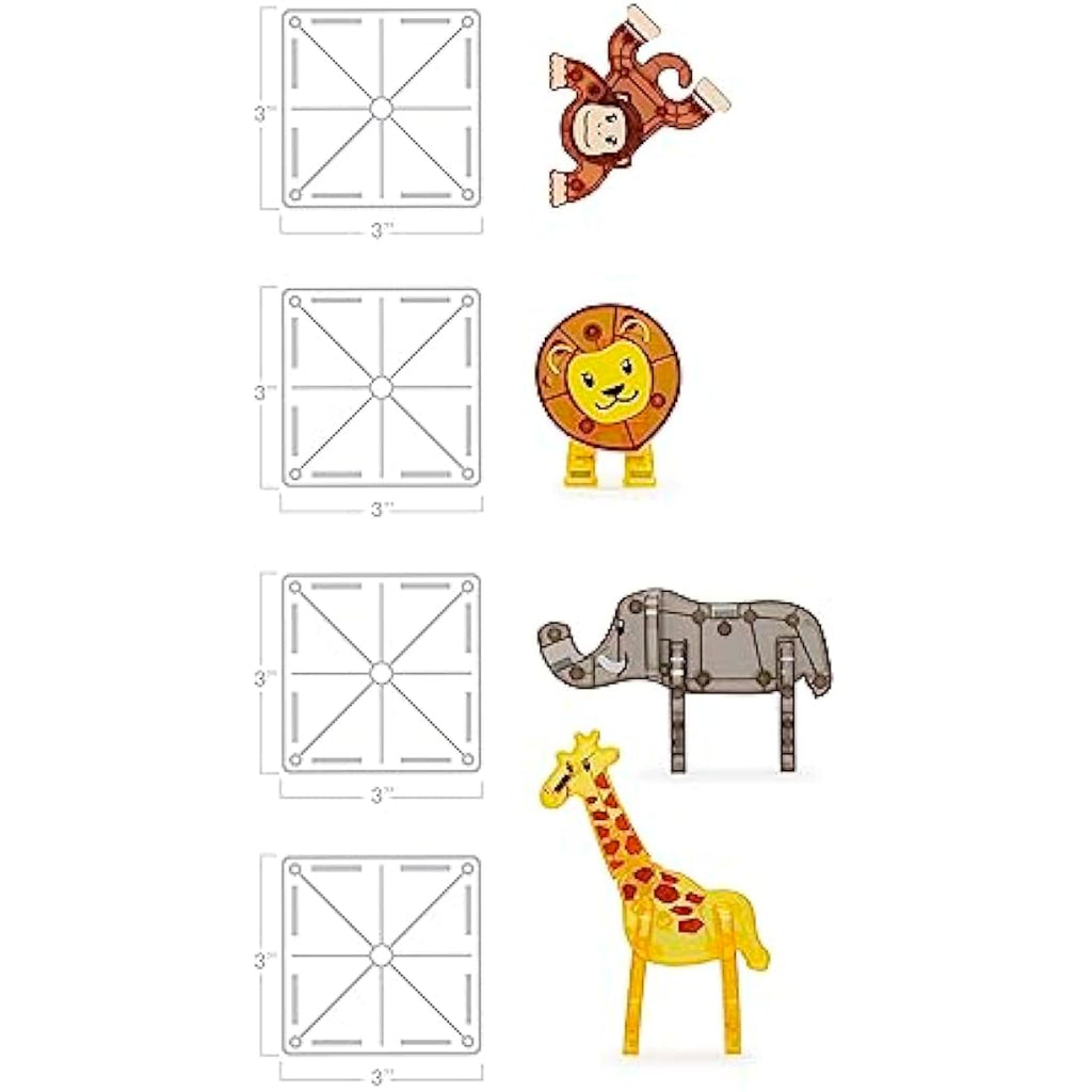 Magna-Tiles Safari Animals 25-Piece Magnetic Building Tiles Set