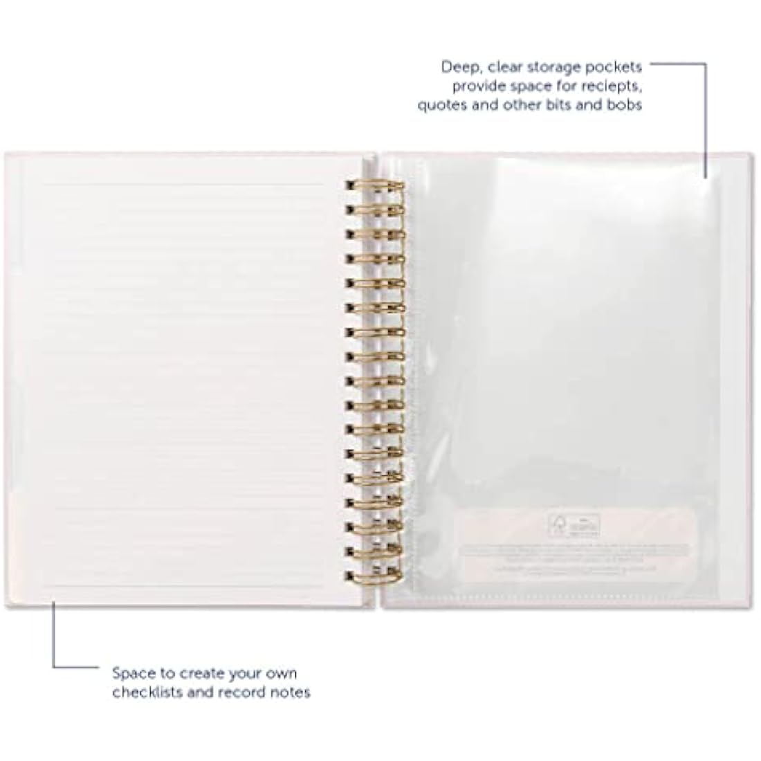 Busy B Wedding Planner Organiser – Pink and Gold Spiral Notebook