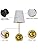 GLADFRESIT Modern Wall Sconce Set of 2 | White Fabric & Brushed Brass