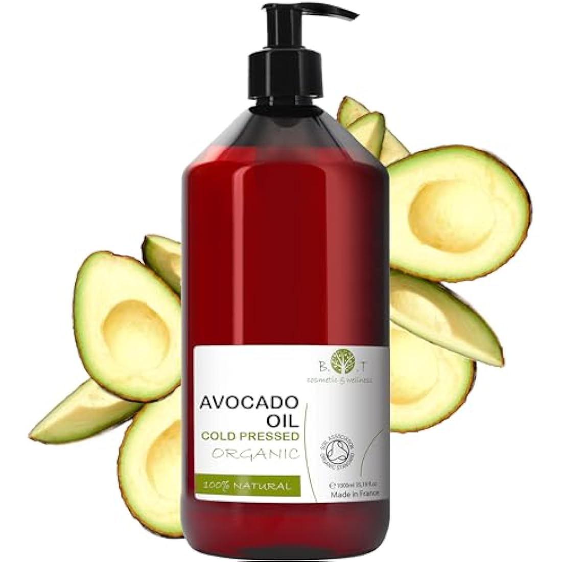 Organic Cold Pressed Avocado Oil - Hair & Body Care, 1000ml