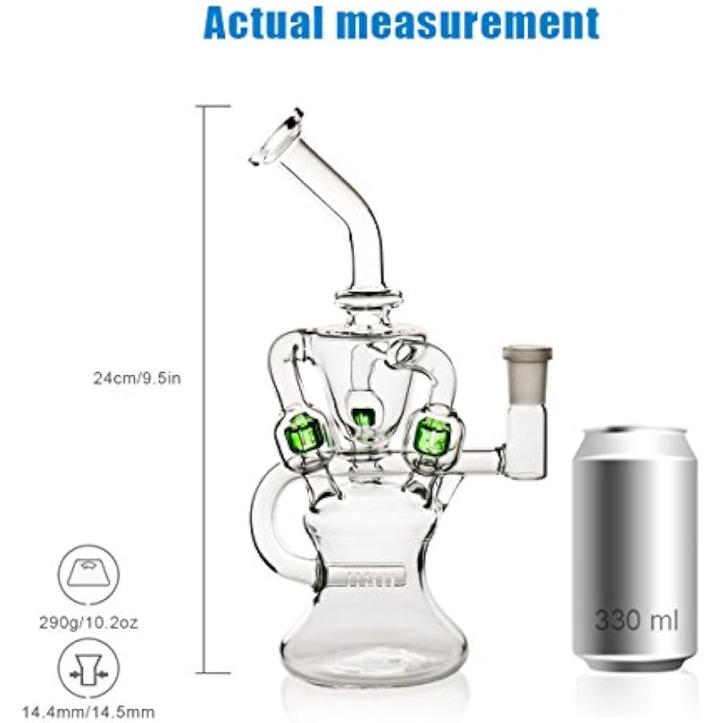 Jolof Store 24cm Acrylic Glass Bong | Straight Pipe Percolator Bubbler