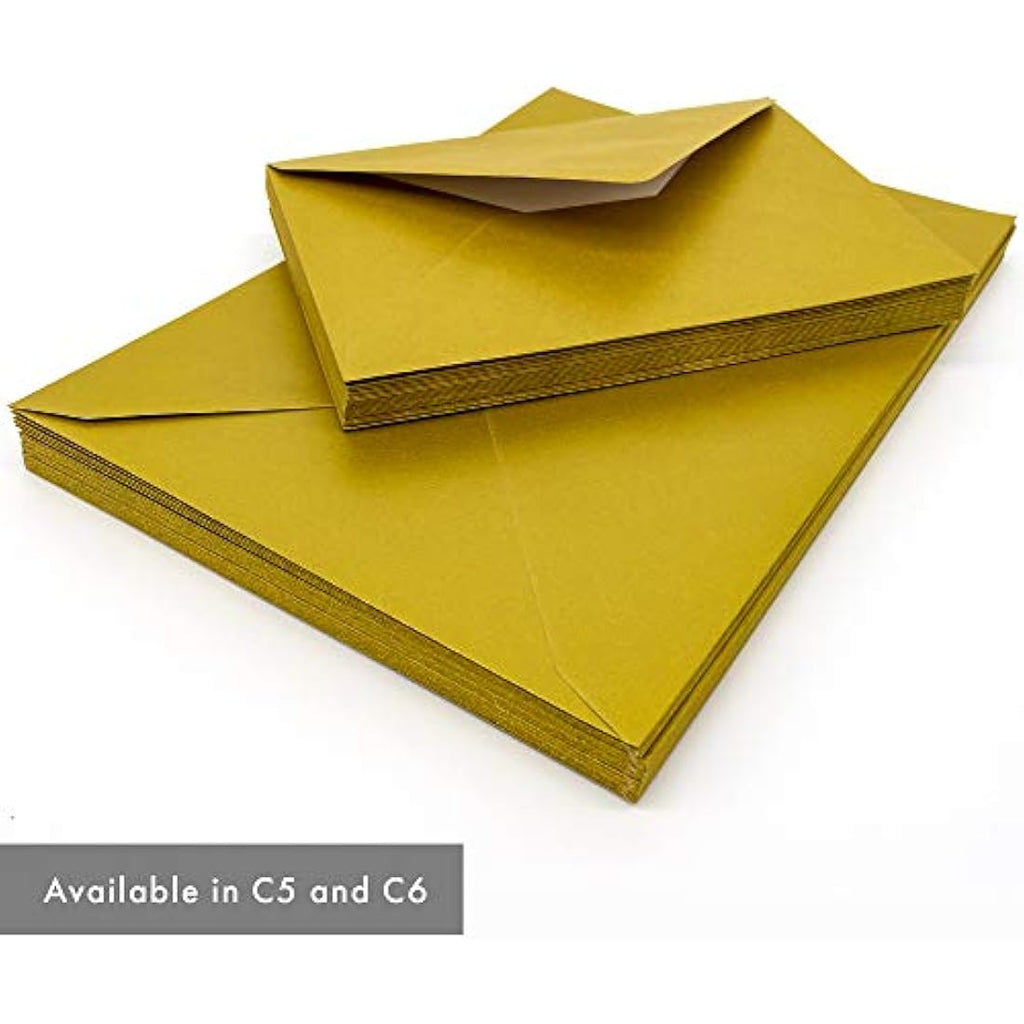 Pukka Post C5 Gummed Envelopes – Gold 100GSM Postal Pack of 25