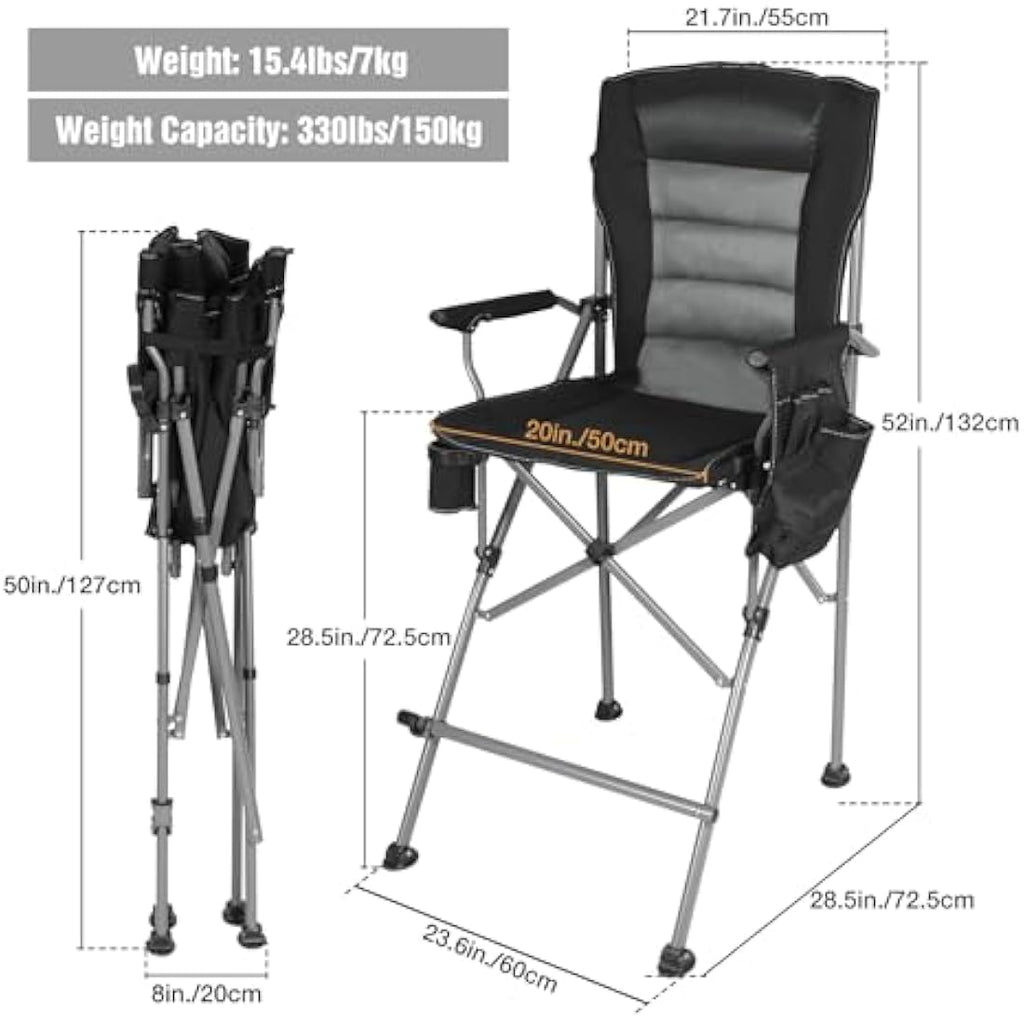 REDCAMP Tall Folding Director Chair with Footrest | Heavy Duty 300 lbs