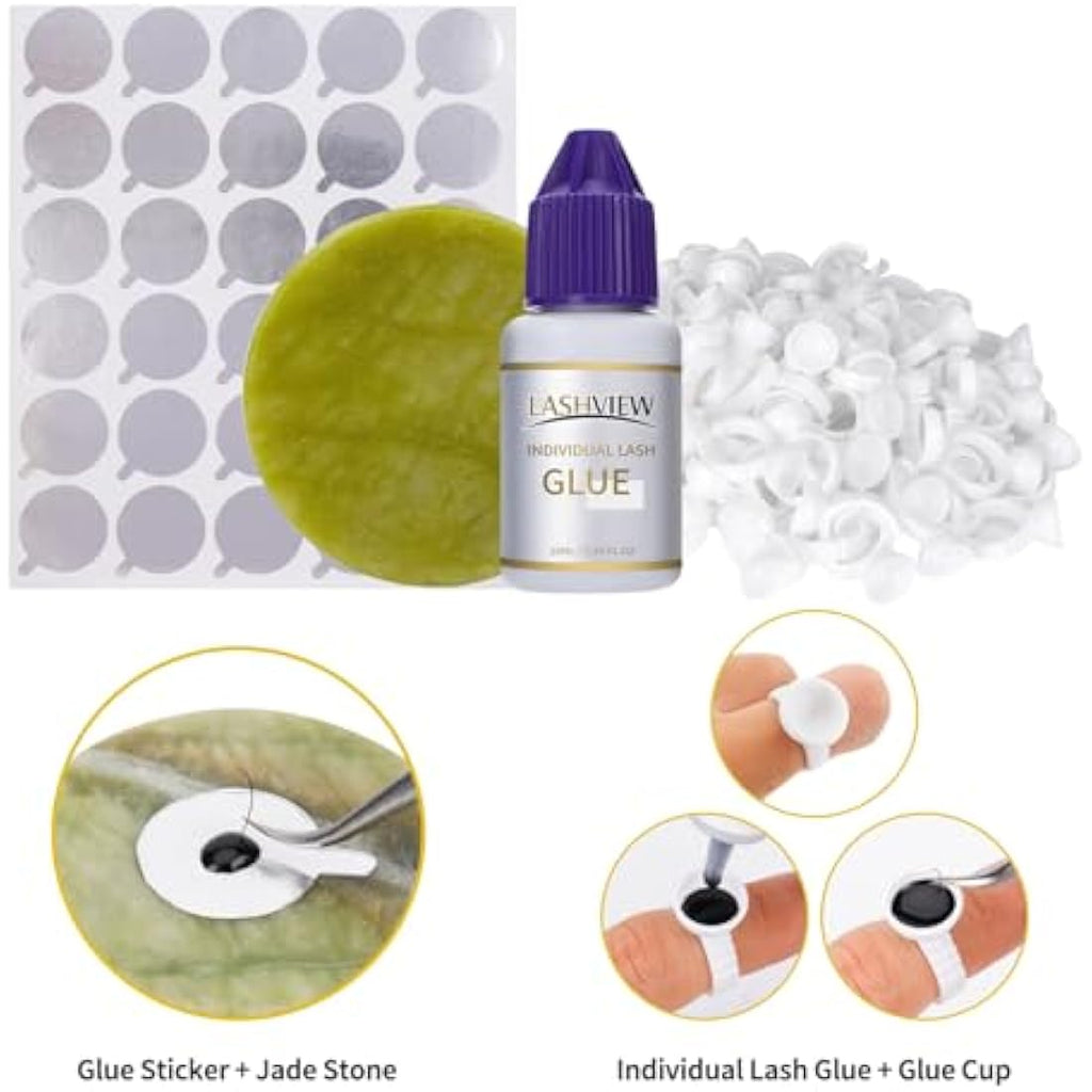 LASHVIEW Eyelash Extension Kit | Beginner Training Set with Mannequin Head