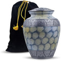 Handcrafted Silver Engraved Adult Cremation Urn - Cloud White
