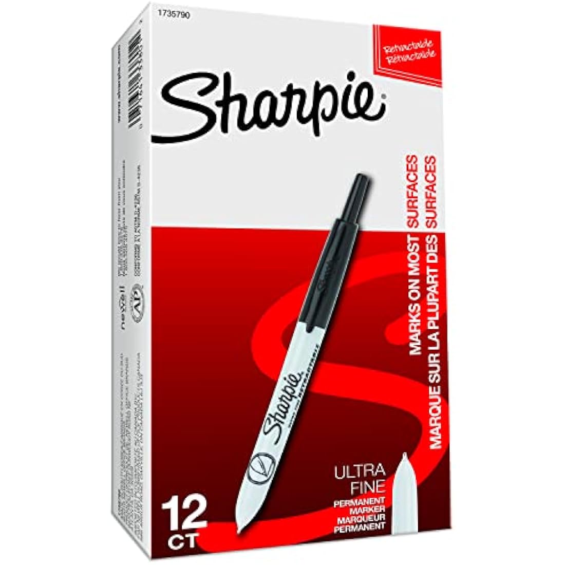 Sharpie Retractable Permanent Markers | Ultra Fine Point, Black, 12-Pack