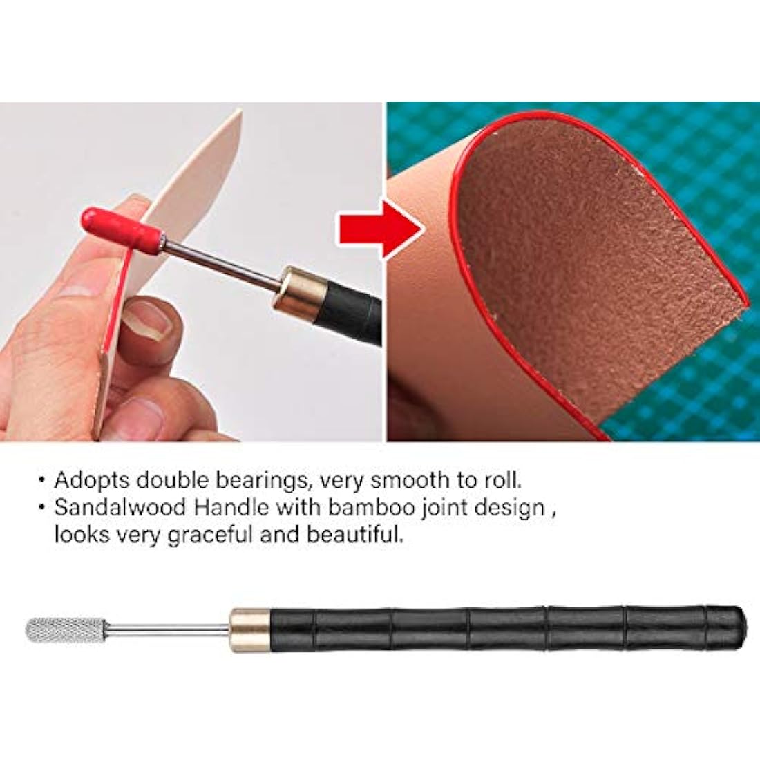 Leather Edge Dye Pen – Sandalwood Handle Oil Roller Tool