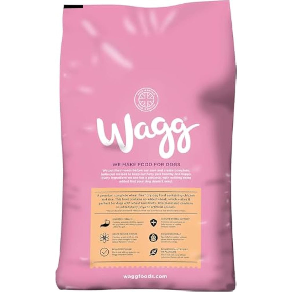 Wagg Wheat Free Chicken & Rice Dry Dog Food for Sensitive Stomachs - 12kg