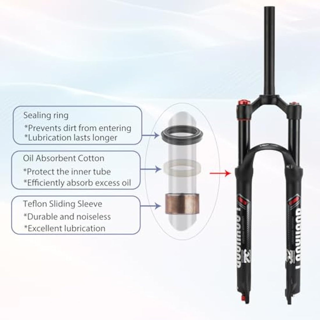 LANXUANR MTB Air Suspension Fork – 100mm Travel Rebound Adjustment