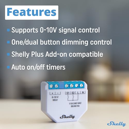 Shelly Plus 0-10V Dimmer – WiFi Smart Light Switch for Home Automation