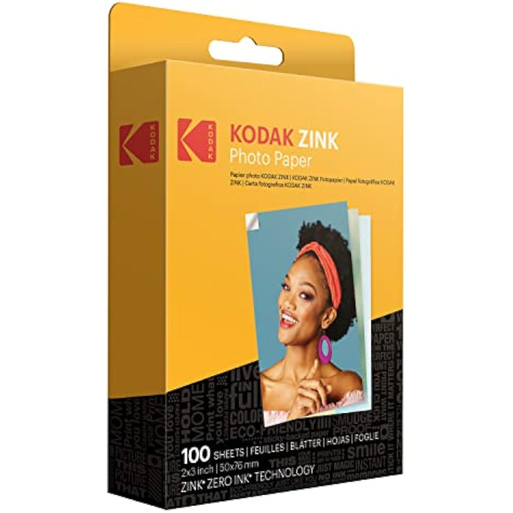 Kodak 2x3" Zink Photo Paper - 100 Sheets Sticky-Back for Mini Printers