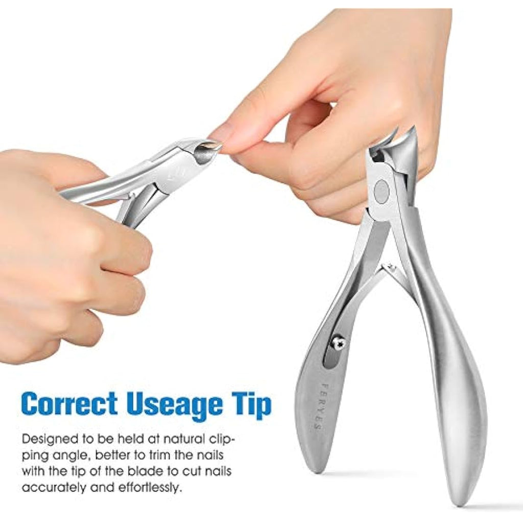 FERYES Thick Toenail Clippers – Stainless Steel Ingrown Nail Tool