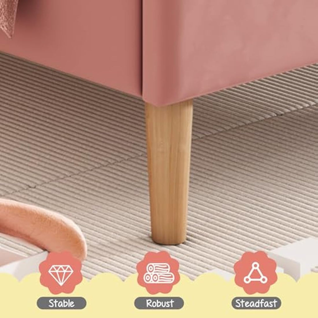BTM Velvet Single Bed Frame 90x190cm | Adjustable Rainbow Headboard