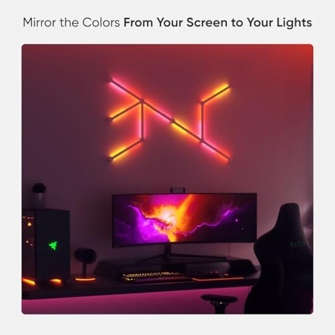 Nanoleaf Lines 60 Degrees Starter Kit | 9 RGBW Modular Smart Light Bars