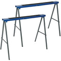 Silverline Metal Saw Horse Twin Pack – 125kg Folding Trestle, Blue