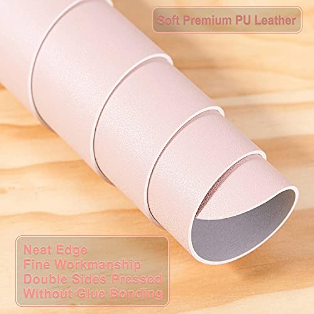 DOBAOJIA Dual-Side PU Leather Desk Pad - Waterproof Mouse Mat (Pink/Silver)