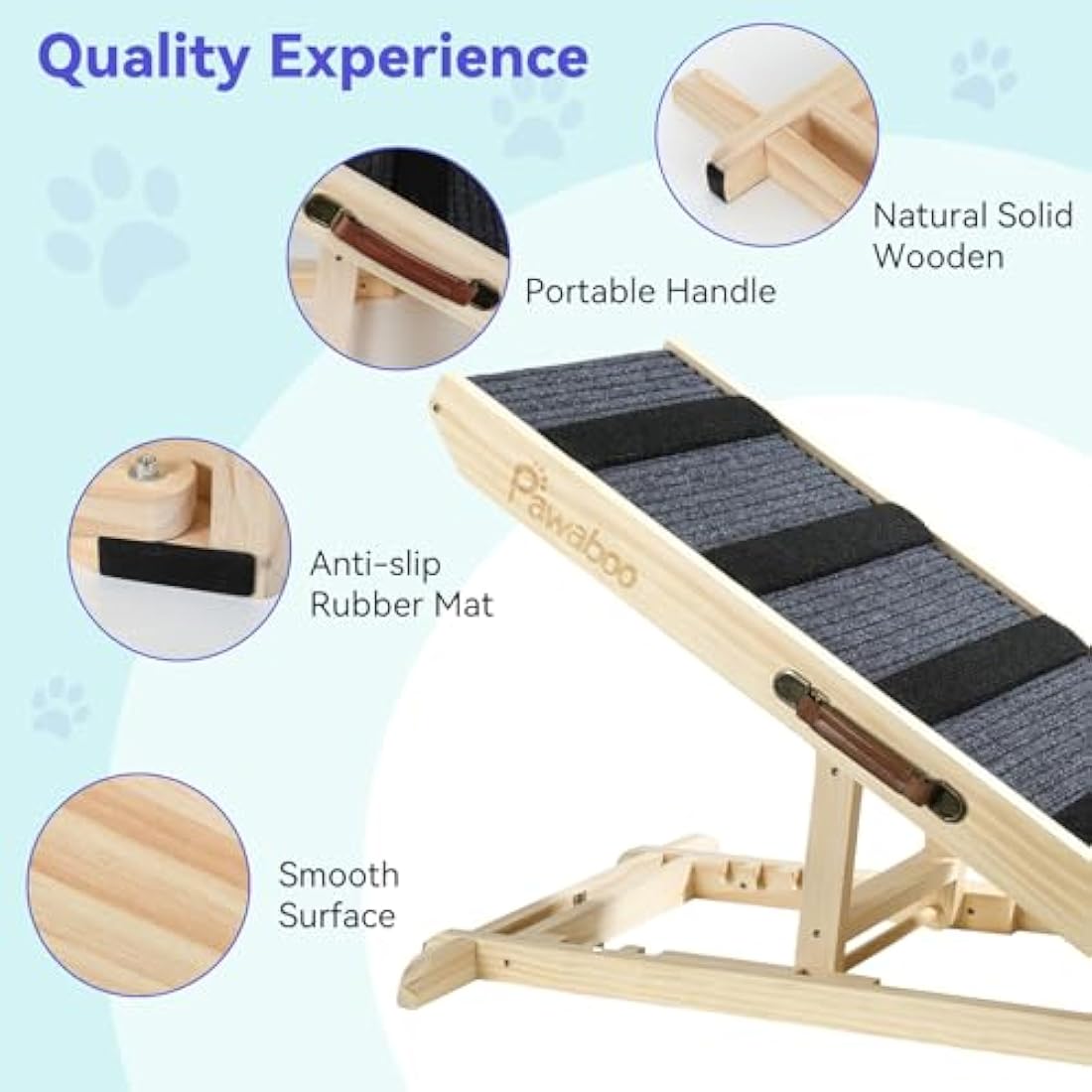 Wooden Dog Ramp | Adjustable Height Portable Pet Step