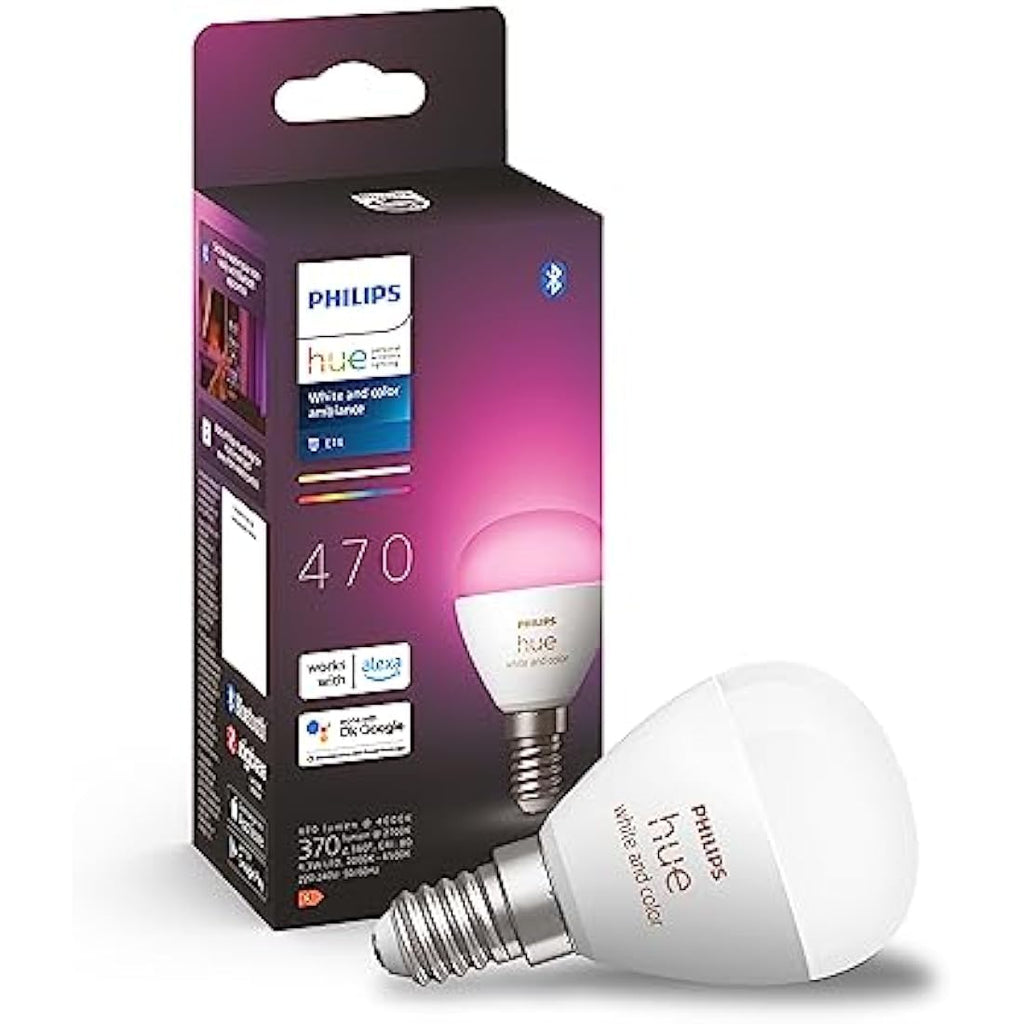 Philips Hue White & Colour Ambiance E14 Luster Smart LED Bulb – 1 Pack