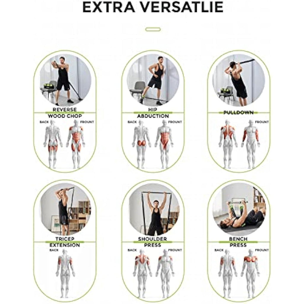 INNSTAR Portable Home Gym 5.0 – Resistance Bands & Detachable Bar Set