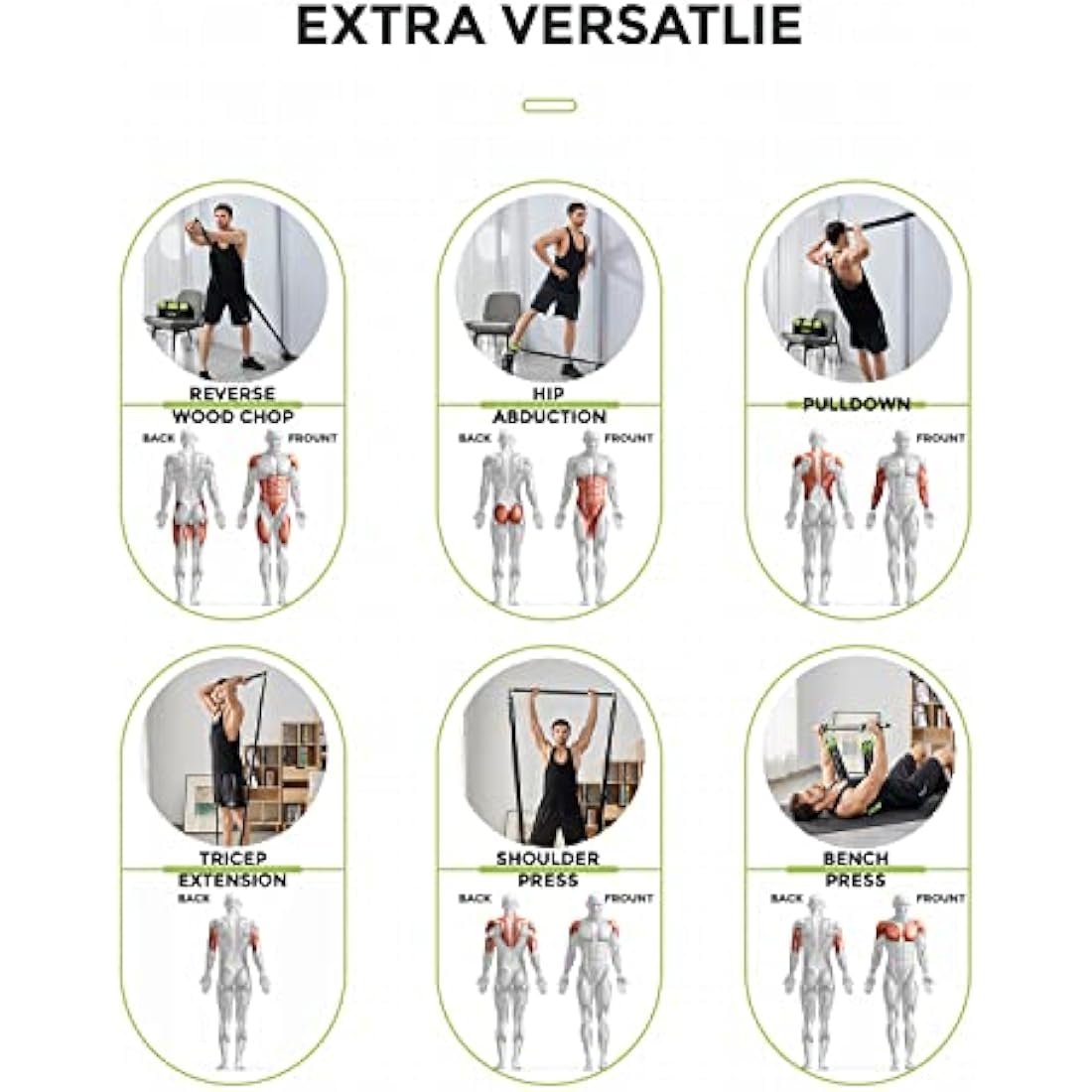 INNSTAR Portable Home Gym 5.0 – Resistance Bands & Detachable Bar Set