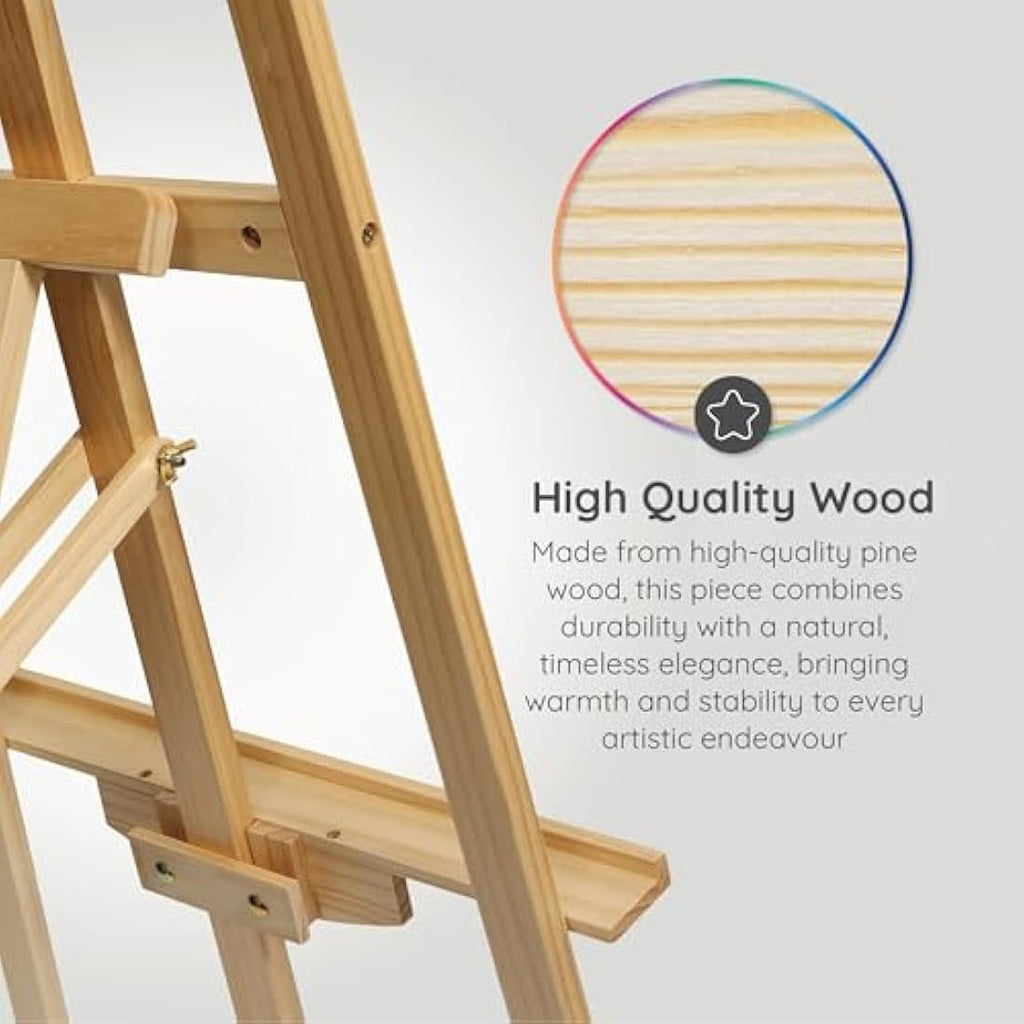 Jolof Store Pinewood Artist Easel – Adjustable Portable Display Stand