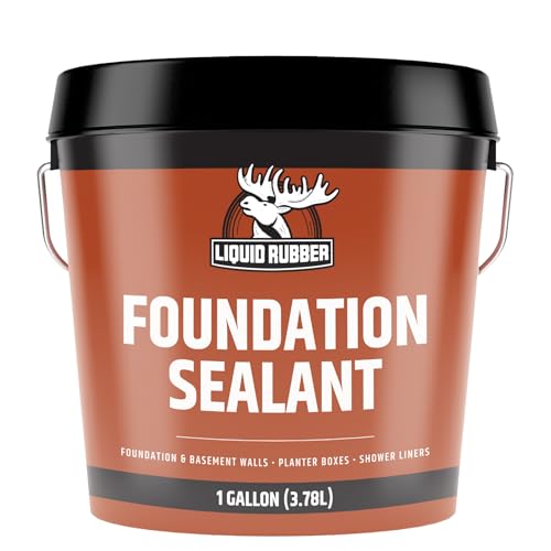 Liquid Rubber Foundation Sealant – Waterproof Concrete Sealer, Black, 3.78L