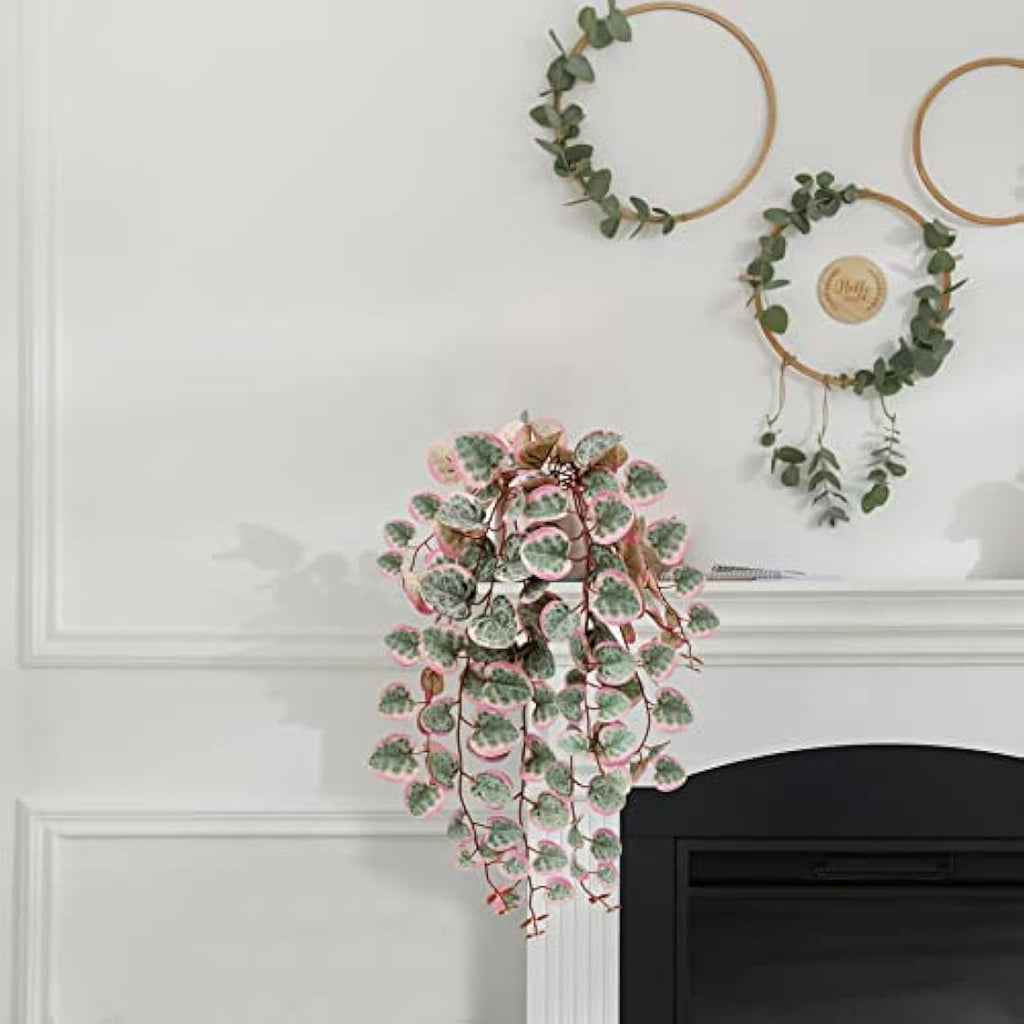 Hollyone Artificial String of Hearts Potted Plants – Faux Trailing Greenery