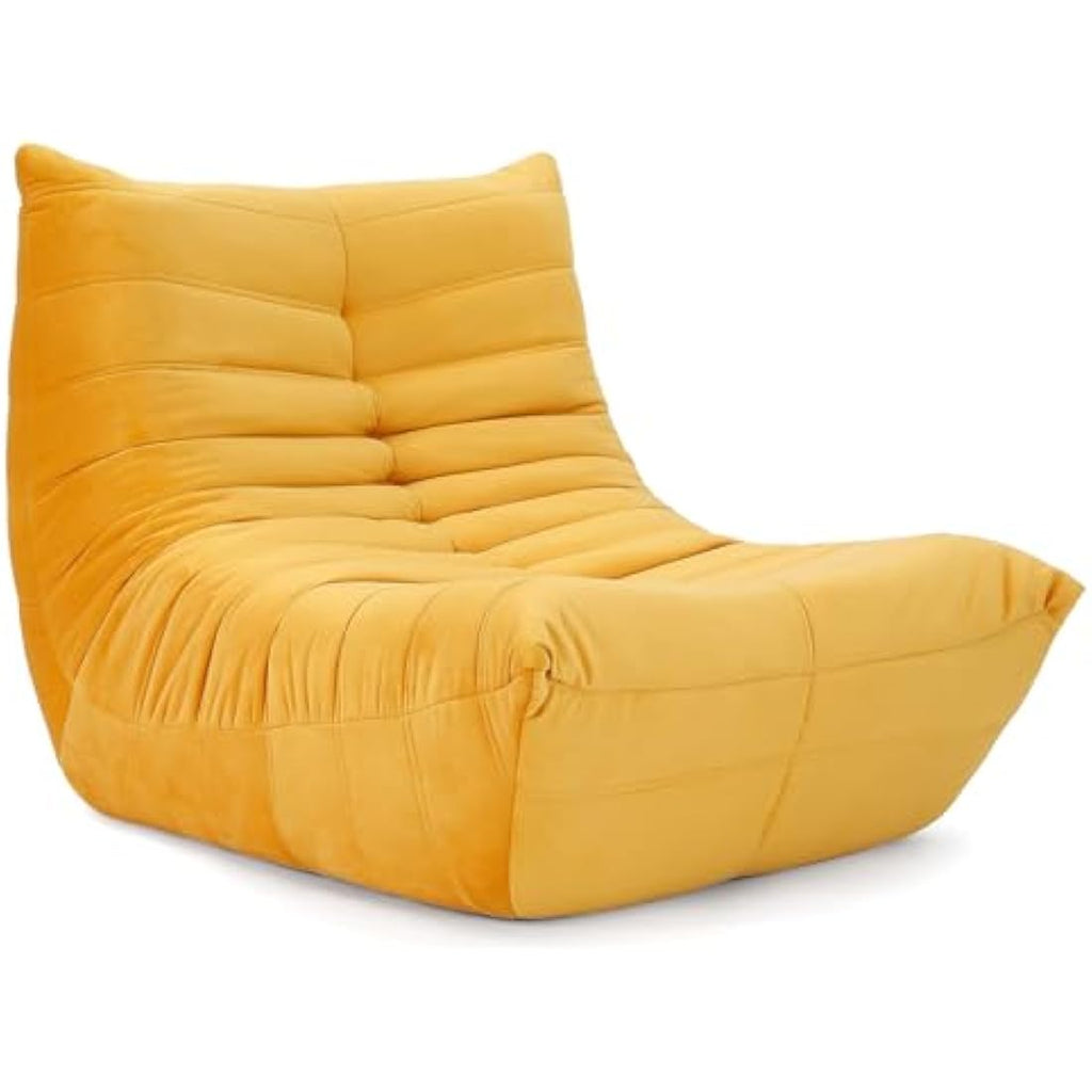Togo Fireside Chair – Yellow Suede Ergonomic Floor Lounge Sofa