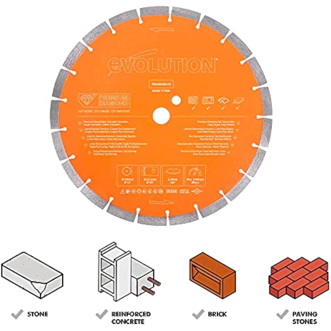 Evolution PD300SEG-CS 300mm Diamond Blade for Concrete and Steel