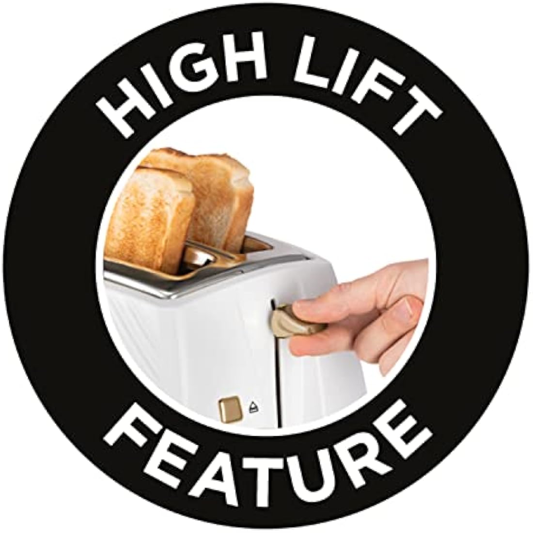 Russell Hobbs Groove 2-Slice Toaster | White with Gold Accents | 850W