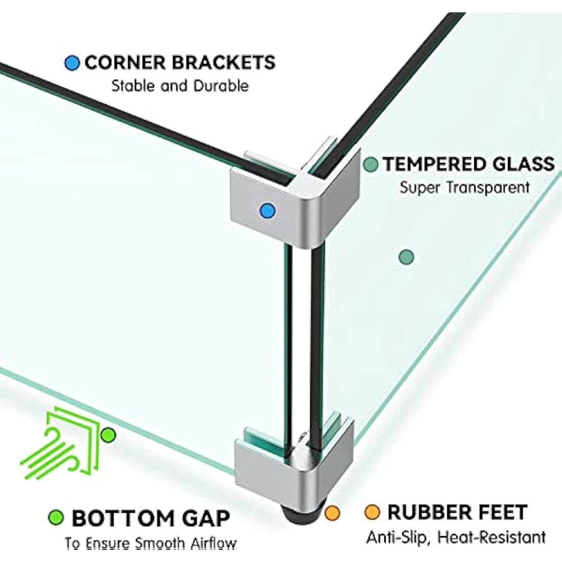 35.5" Fire Pit Glass Wind Guard | Tempered Flame Shield