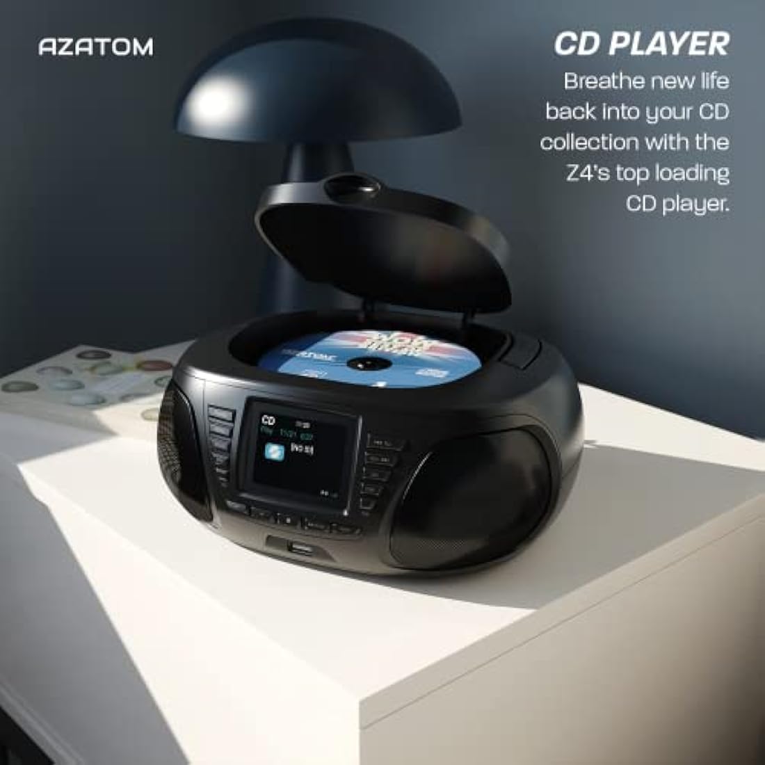 Azatom Zenith Z4 Portable CD Player | DAB+ Digital Radio & Bluetooth - Black