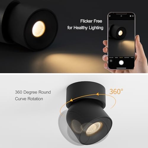 Aisilan 9W Dimmable LED Spotlight | Matte Black Adjustable Ceiling Light