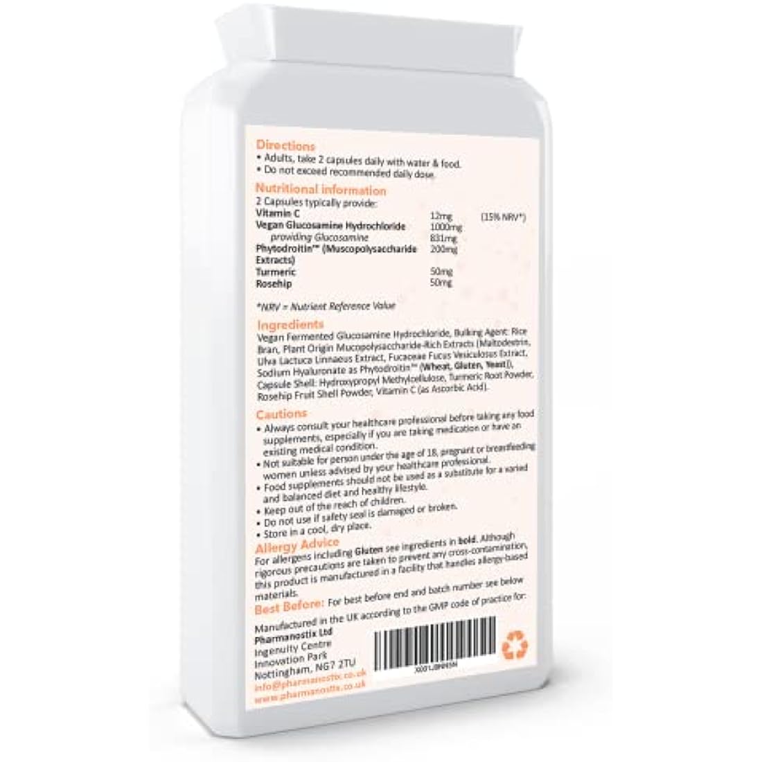 Jolof Store Vegan Glucosamine & Phytodroitin Complex – 90 Capsules
