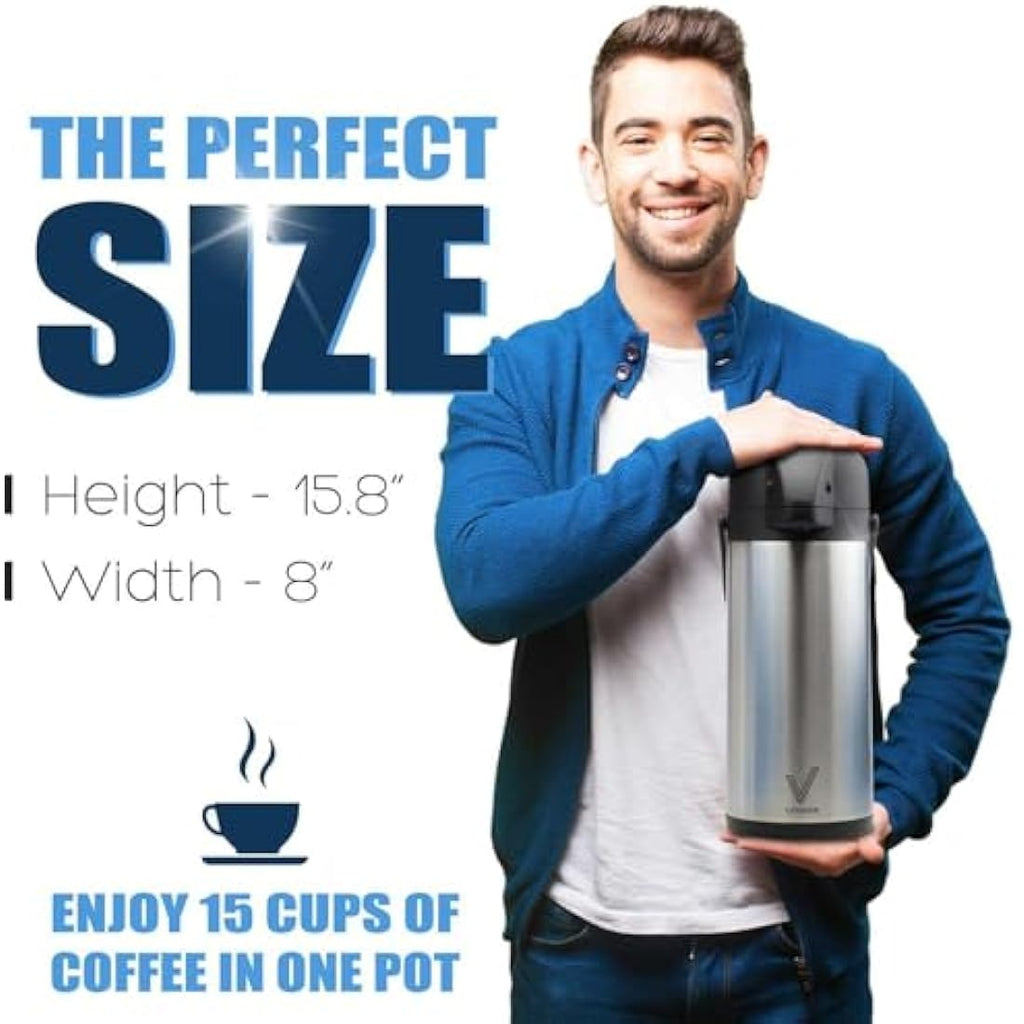 Vondior 1.9L Thermal Coffee Carafe – Insulated Stainless Steel Airpot