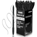 Eziglide Black Ballpoint Pens - 50 Pack Medium 1.0mm Smooth Writing
