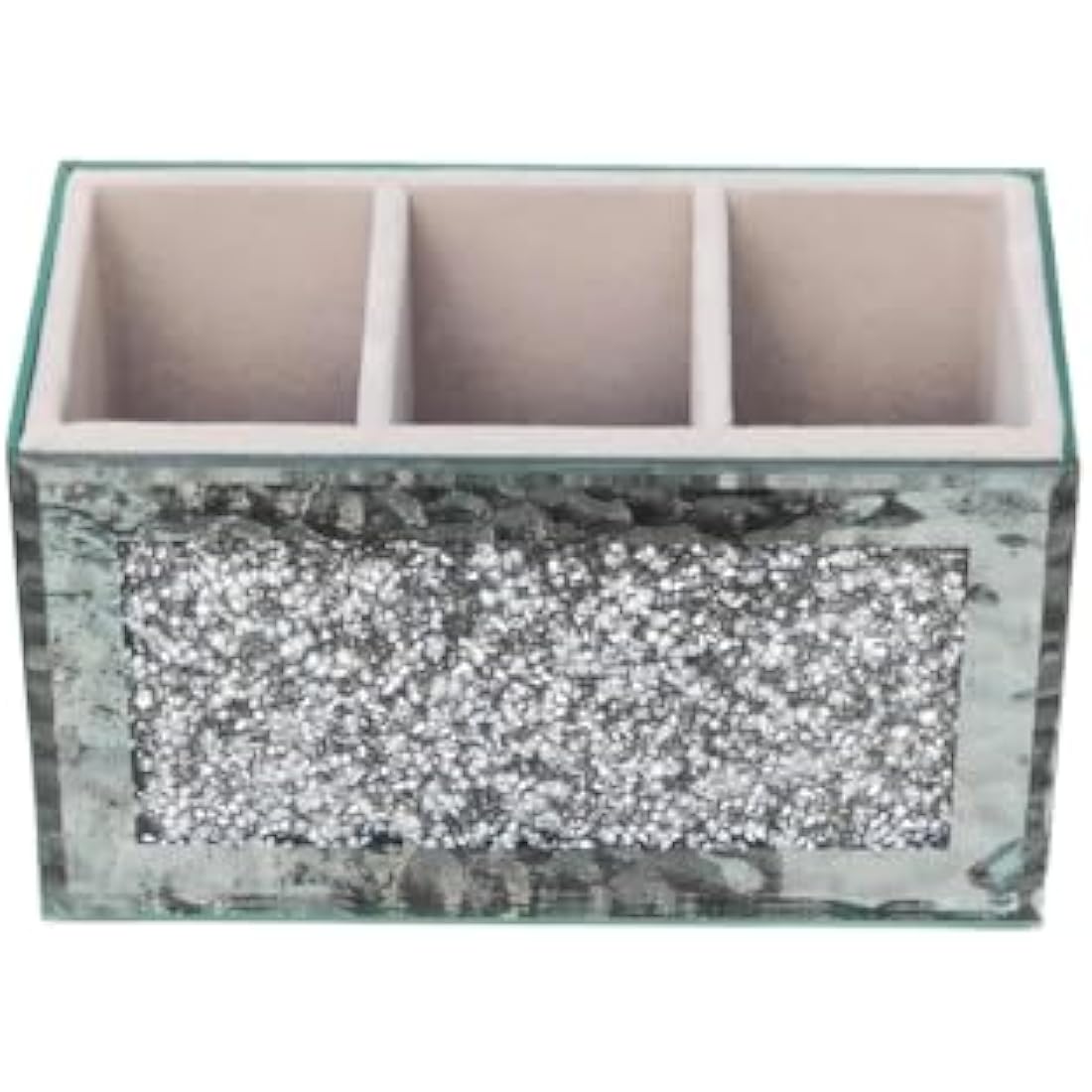 EagleWiz Crushed Diamond Makeup Organiser | 3 Compartment Brush Holder