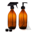 Nutra4Radiance Amber Glass Spray and Soap Dispenser Bottle Set | 500ml