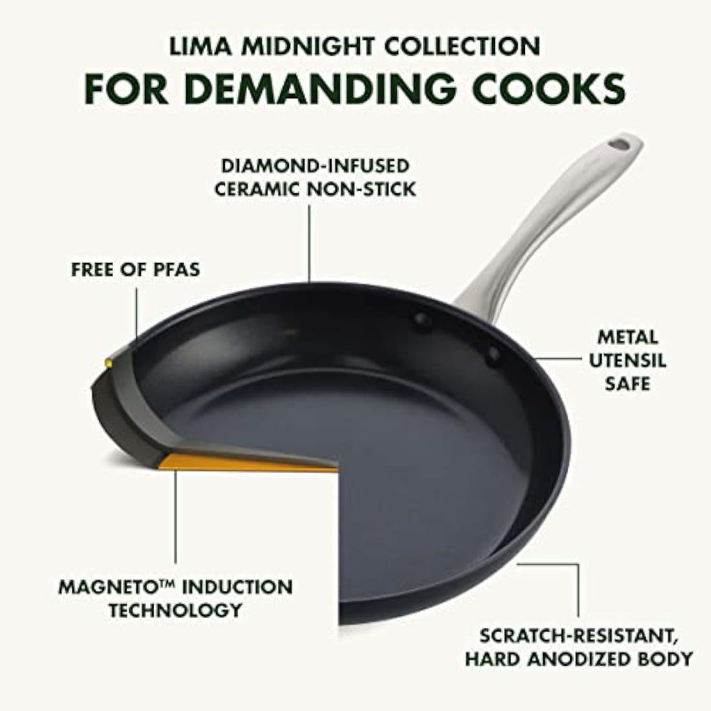 GreenPan Lima Midnight 5-Piece Ceramic Non-Stick Induction Cookware Set