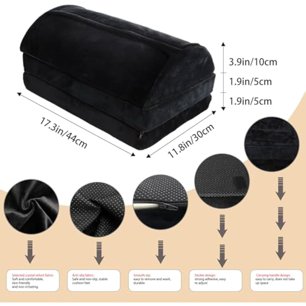 Ergonomic Foot Rest – 3-Layer Adjustable Memory Foam Stool