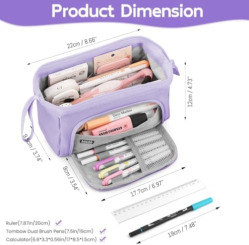 Mamowla Large Pencil Case | Durable Stationery Pouch for School