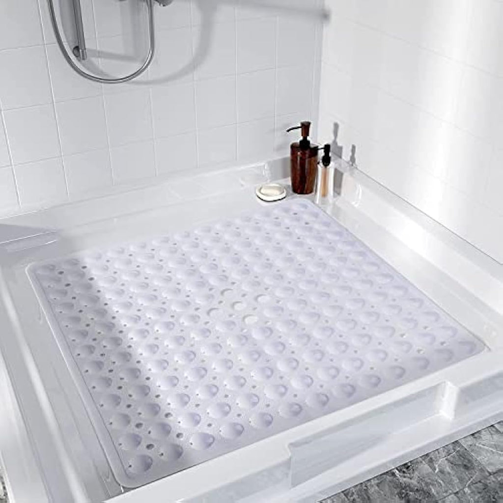Jolof Store Non-Slip Square Shower Mat – 53x53cm Anti-Mould PVC Rubber