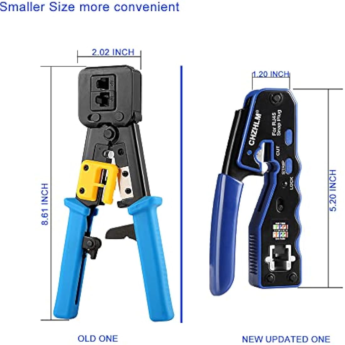 CHZHLM RJ45 Pass Through Crimp Tool Kit with Cat6 Connectors & Tester