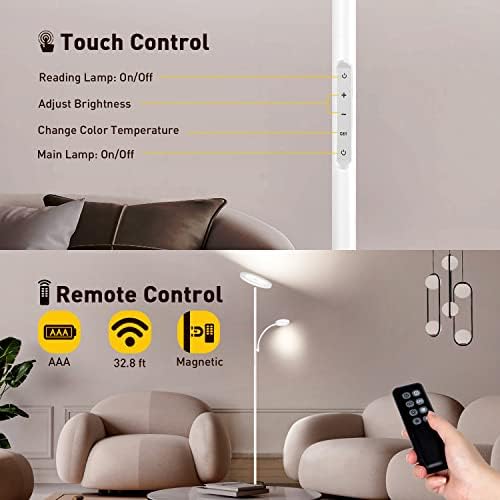 OUTON LED Floor Lamp with Reading Light | Dimmable Mother-Child Lamp