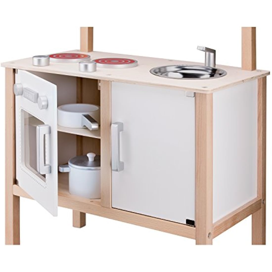New Classic Toys Wooden Pretend Play Kitchen Set with Accessories