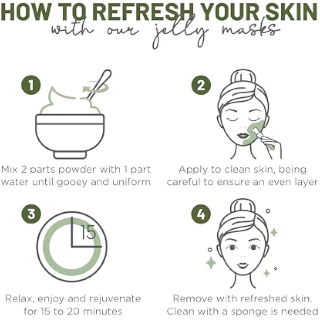 BRÜUN Tea Tree Jelly Mask – Peel-Off Rubber Face Mask Powder, 23 fl oz