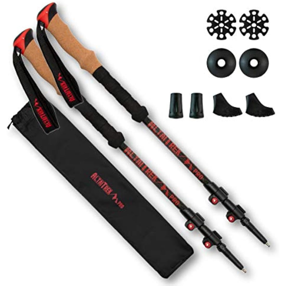 AltaiTrek PRO Carbon Fiber Trekking Poles | Ultralight Cork Handle Pair