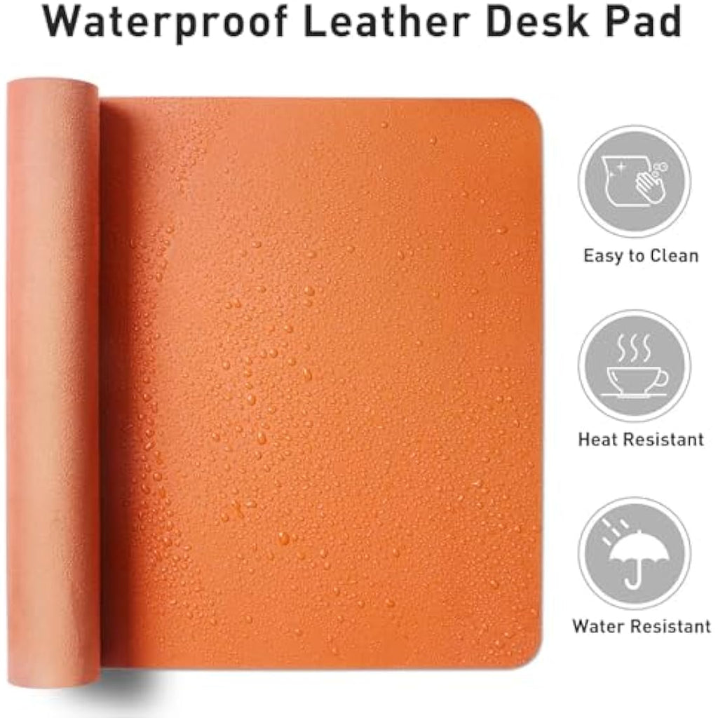 PU Leather Desk Pad - Waterproof Non-Slip Office Mat, 80x40cm