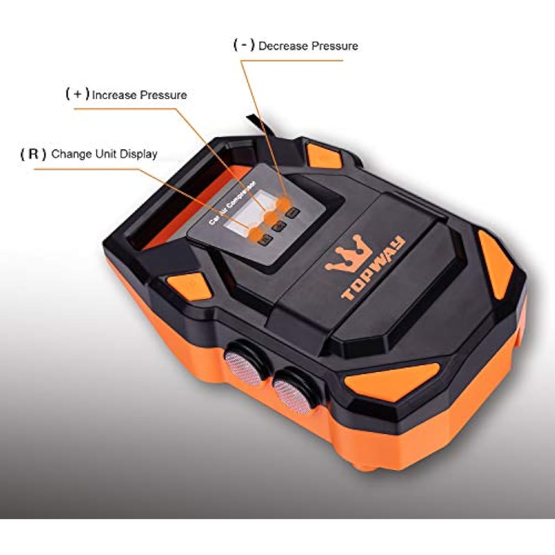 TOPWAY 12V Digital Tyre Inflator – 150 PSI Air Compressor with SOS Light