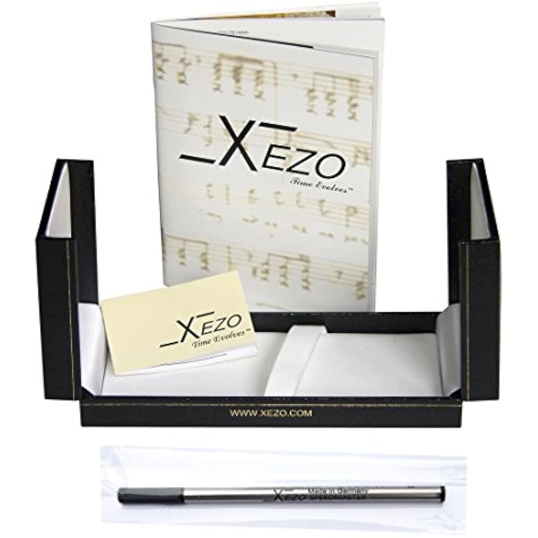 Xezo Maestro Rollerball Pen – White Mother of Pearl & Chrome, Fine Point
